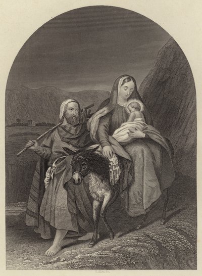 La fuite en Égypte (gravure) - English School