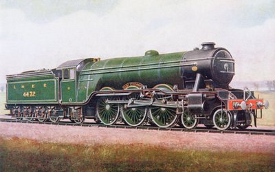 Le Flying Scotsman du chemin de fer de Londres et du Nord-Est, illustration de The Book of the Locomotive par G. Gibbard Jackson, publié en 1924 - English School