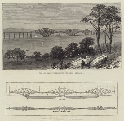 Le pont du Forth (gravure) - English School
