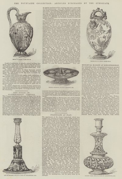 La collection Fountaine, articles achetés par le syndicat (gravure) - English School