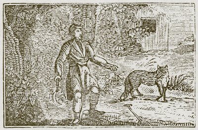 Le renard et le paysan (gravure) - English School