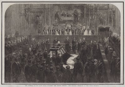 Les funérailles de feu Son Altesse Royale le Prince Consort, la cérémonie funéraire dans le chœur (gravure) - English School