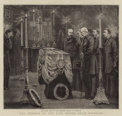 Les funérailles du défunt prince Louis Napoléon (gravure) - English School
