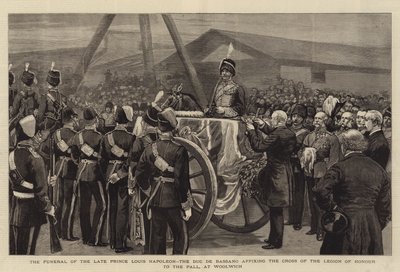 Les Funérailles du Feu Prince Louis Napoléon, le Duc de Bassano, apposant la Croix de la Légion d