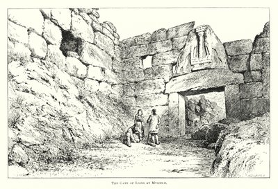 La Porte des Lions à Mycènes (gravure) - English School