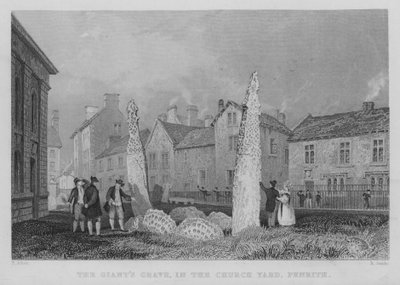 La tombe du géant, dans le cimetière de Penrith (gravure) - English School