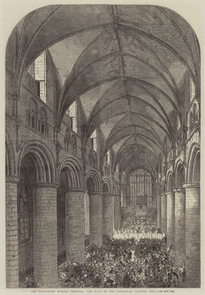 Festival musical de Gloucester, la nef de la cathédrale, vue vers l