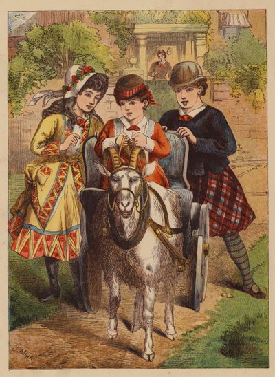 La chaise de chèvre (lithographie couleur) - English School