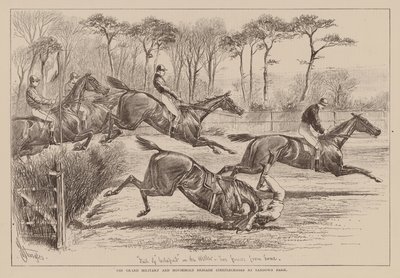 The Grand Military and Household Brigade Steeplechases at Sandown Park (gravure) - English School