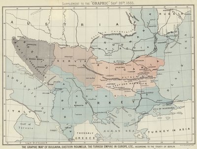 Carte graphique de la Bulgarie, de la Roumélie orientale, de l