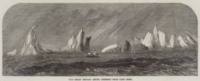 Le Great Britain parmi les icebergs près du cap Horn - English School