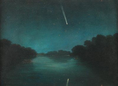 La Grande Comète de 1861 vue du pont de Staines, Middlesex - English School