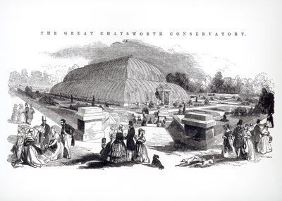 La grande serre de Chatsworth, 1844 - English School