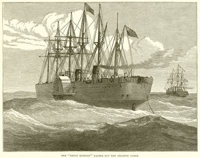 Le Great Eastern déroulant le câble atlantique - English School