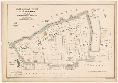 Plan du grand incendie de Southwark - English School