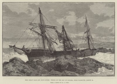 La grande tempête de neige, naufrage de la baie de Panama, près de Falmouth - English School