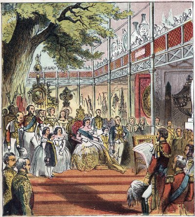 La Grande Exposition de Londres à Hyde Park en 1851. Grande Exposition de 1851. Un palais de verre a été construit à Hyde Park pour exposer de nombreuses choses de différentes nations du monde entier en 1851 - English School
