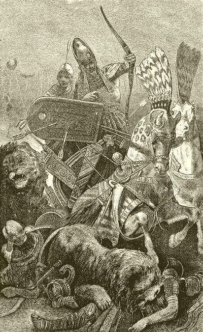 Le grand Sésostris (Ramsès II) à la bataille de Kadesh - English School