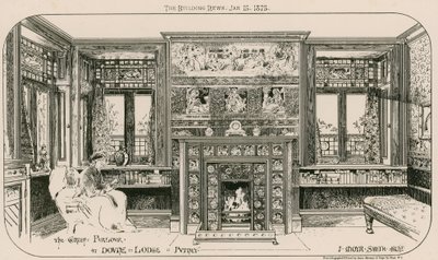 Le salon vert à Dovne Lodge, Putney, Londres - English School