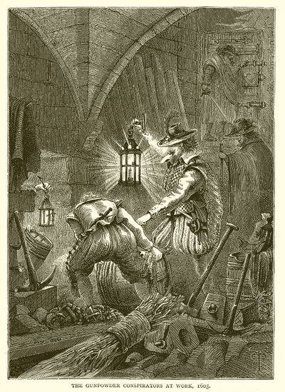 Les Conspirateurs de la Poudre à Canon au Travail, 1605 - English School