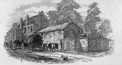 La maison à mi-chemin entre Knightsbridge et Kensington, gravée par Frederick James Smyth, 1848 - English School