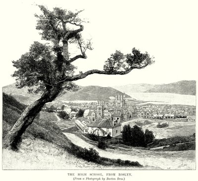 Le lycée, vu de Roslyn (gravure) - English School