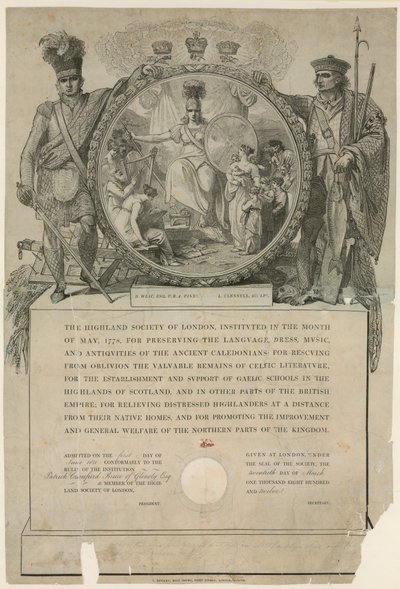 La Société des Highlands de Londres. Instituée en 1778 - English School