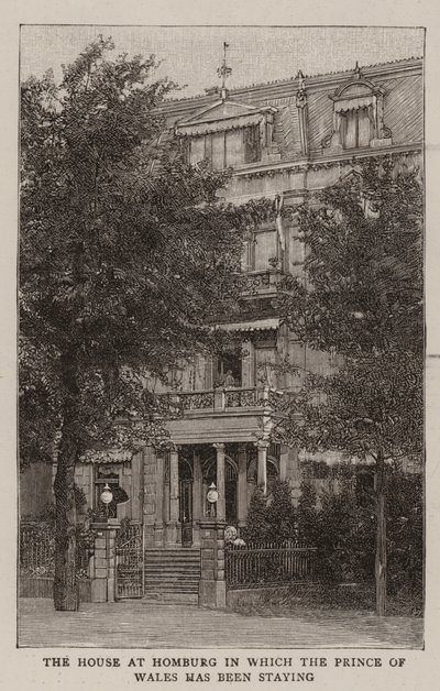 La maison à Homburg où le prince de Galles a séjourné (gravure) - English School