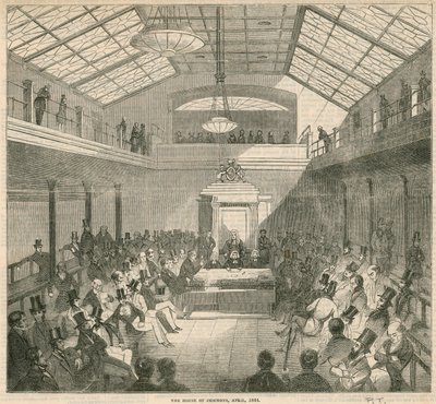 La Chambre des communes, Westminster, Londres, en avril 1844 - English School