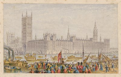 Les Chambres du Parlement, Palais de Westminster, Londres - English School