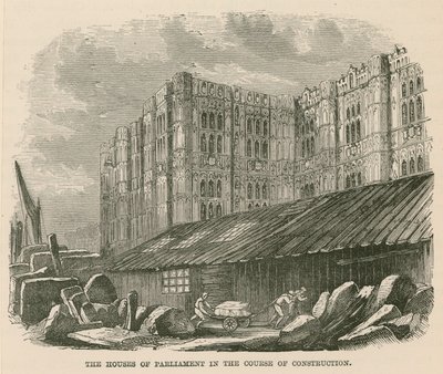 Les Chambres du Parlement en cours de construction - English School