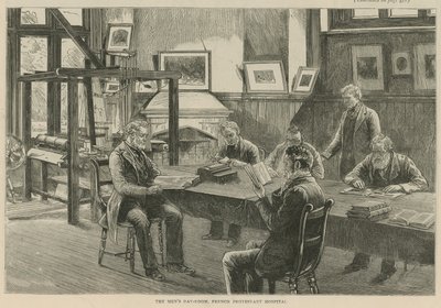 Les Huguenots en Angleterre : Salle de jour des hommes, hôpital protestant français - English School