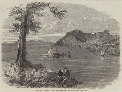 Les îles Ioniennes, Corfou, depuis la batterie à un canon (gravure) - English School
