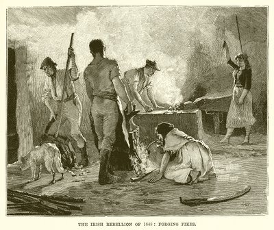 La rébellion irlandaise de 1848 : Forgeage de piques - English School