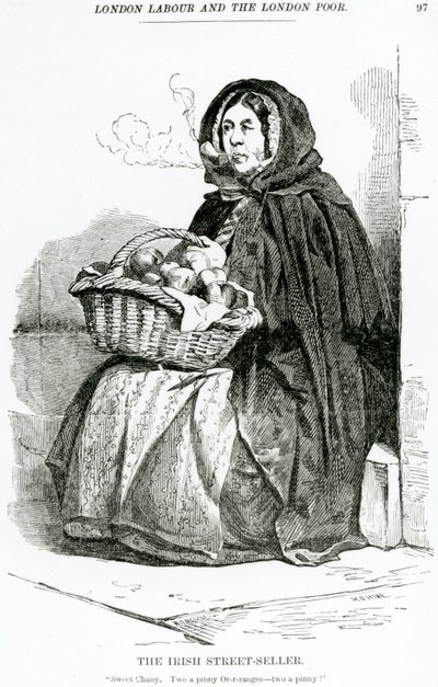 Le vendeur de rue irlandais, vers 1840 - English School