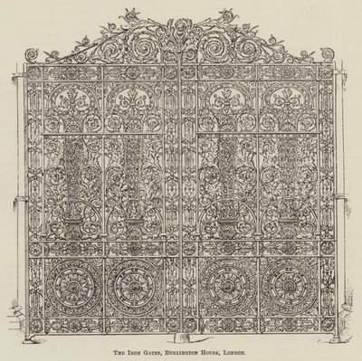 Les portes de fer, Burlington House, Londres (gravure) - English School