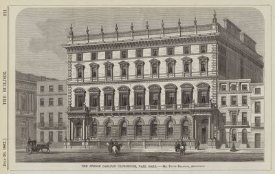 Club Junior Carlton, Pall Mall, M. David Brandon, Architecte (gravure) - English School
