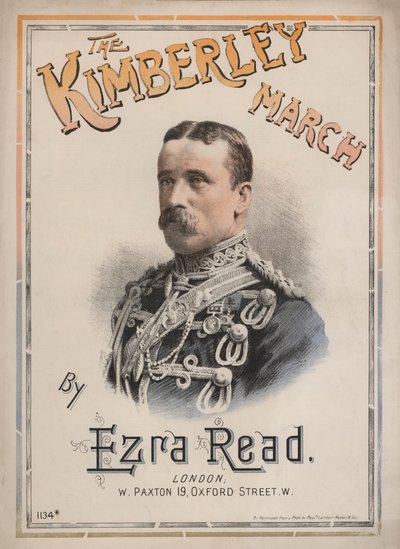 La Marche de Kimberley, couverture de partition avec un portrait du général John French - English School