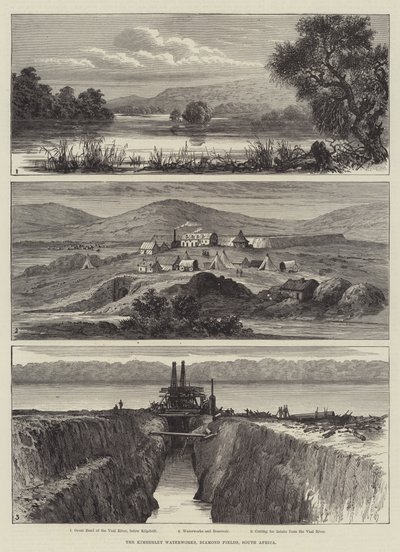 Les travaux hydrauliques de Kimberley, champs de diamants, Afrique du Sud - English School