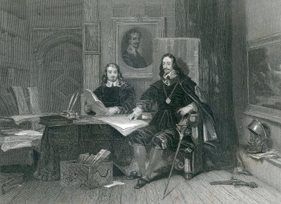 Le roi et Hyde à Oxford, par J. T Willmore - English School