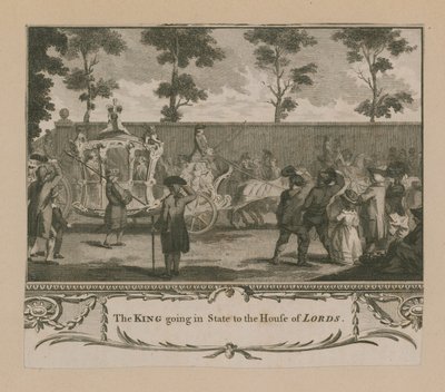 Le roi allant en état à la Chambre des Lords - English School