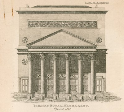 Le Théâtre du Roi, Haymarket, Londres, ouvert en 1821 - English School