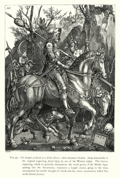 Le Chevalier de la Mort sur un cheval blanc - English School