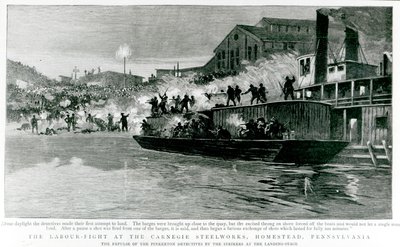 Le combat ouvrier aux aciéries Carnegie, Homestead, Pennsylvanie, de 