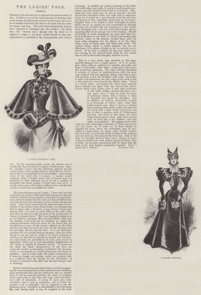 La page des dames, robe (lithographie) - English School