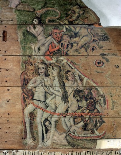 La Dernière Trompette, du Wenhaston Doom, vers 1500-20 - English School