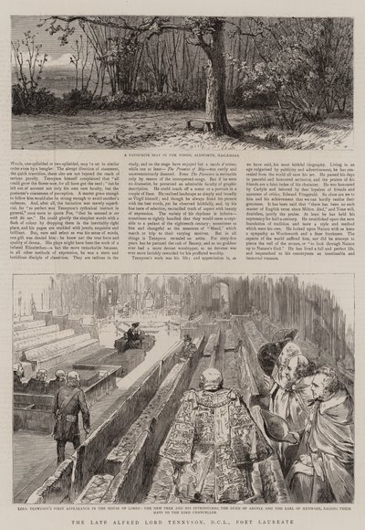 Feu Alfred Lord Tennyson, DCL, poète lauréat (gravure) - English School