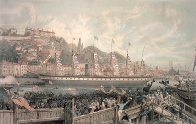 Le lancement du navire à vapeur 