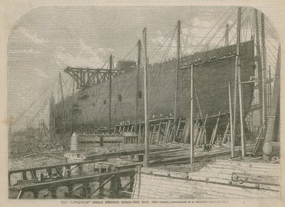 Le navire à vapeur Leviathan (Great Eastern), mai 1856 - English School