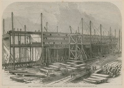 Le navire à vapeur Leviathan (Great Eastern), tel qu